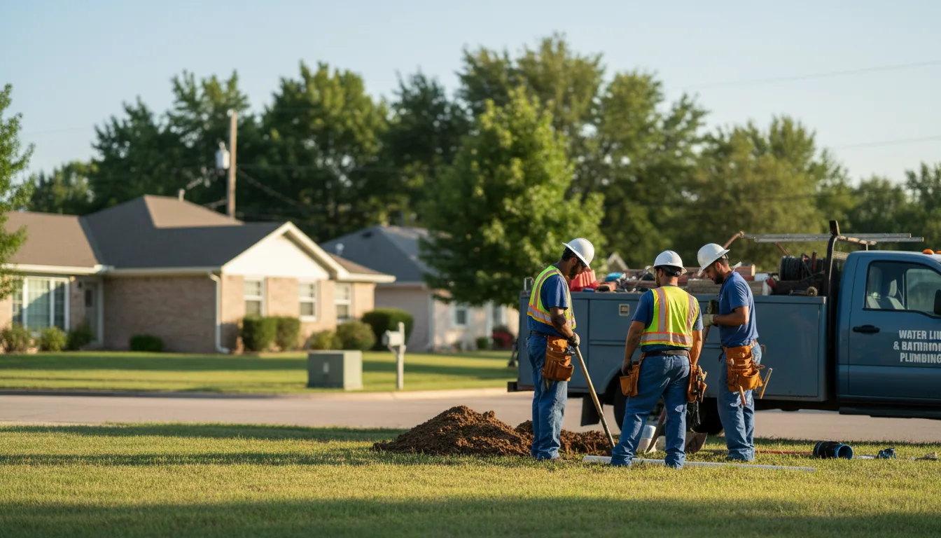 Residential water line and bathroom plumbing service in Falmouth, IN